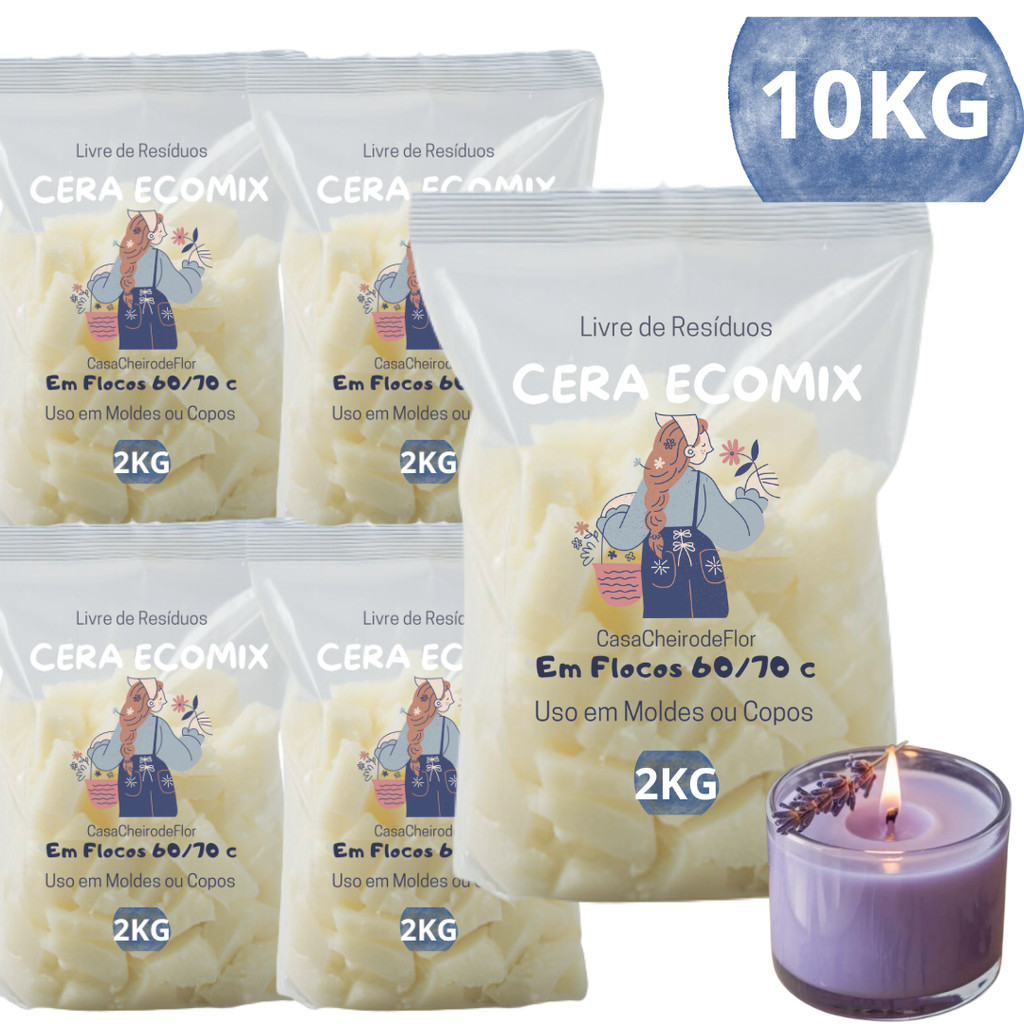 Cera Ecomix Premium 10kg | Fabricação de Velas e Moldes em Oferta na Shopee