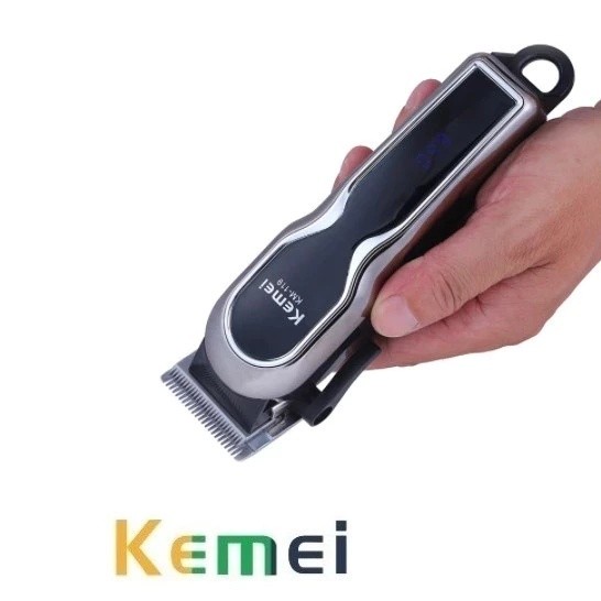 Máquina de Cortar Cabelo Profissional Kemei KM-119 – Bivolt, 4 Pentes, Uso Barbeiro & Doméstico