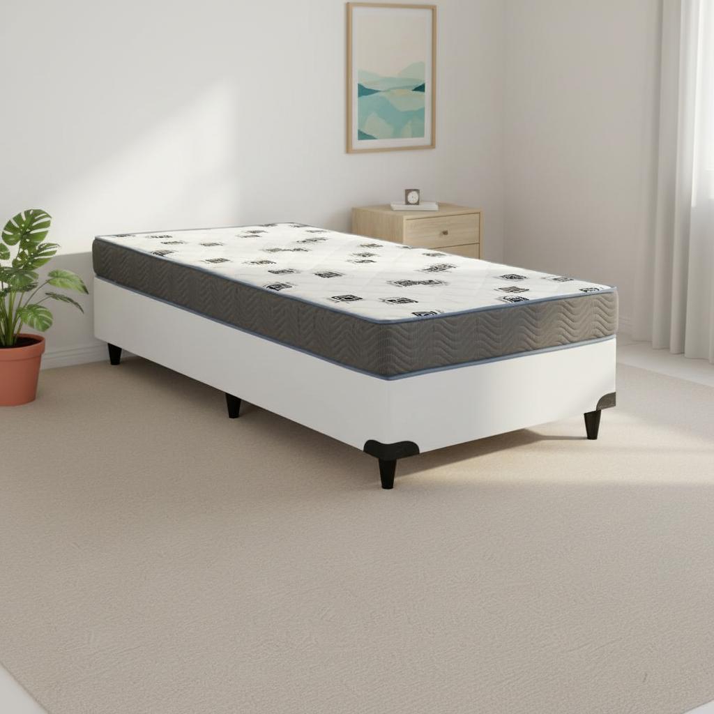 Cama  Box e Colchão Light D33 - Solteiro (88x188) em Oferta na Shopee