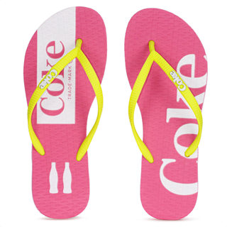 Chinelo Coca Cola Akaroa Rosa e Amarelo - Feminino em Oferta na Shopee