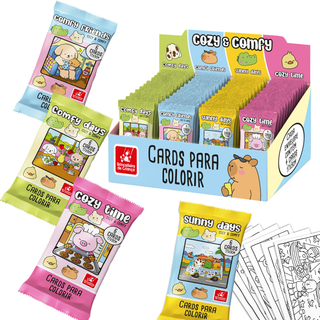 Card Surpresa para Colorir Cozy & Comfy - BRINCADEIRA DE CRIANÇA - UND