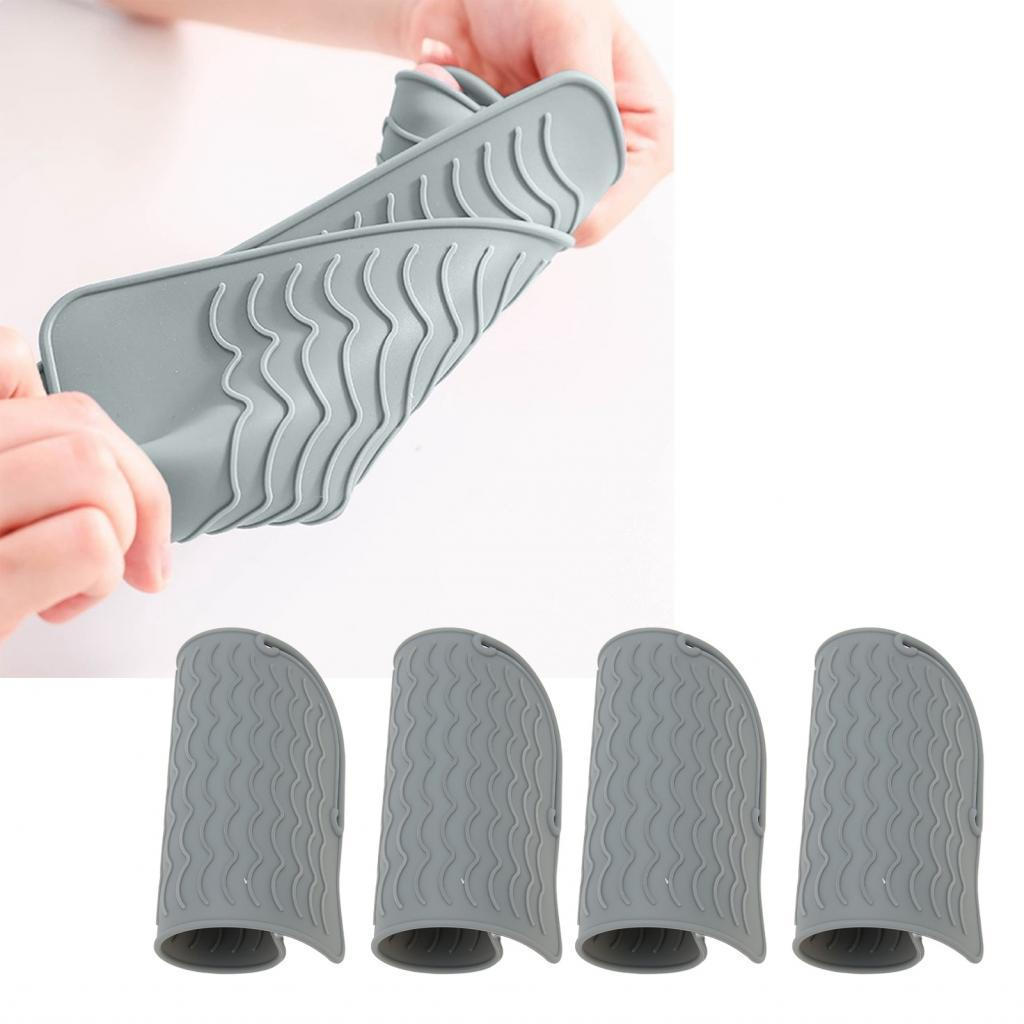 hyhyhy 4Pcs Heat Straightener  Corrugated Design Mat Soft Silicone Pad for Hair Straighteners