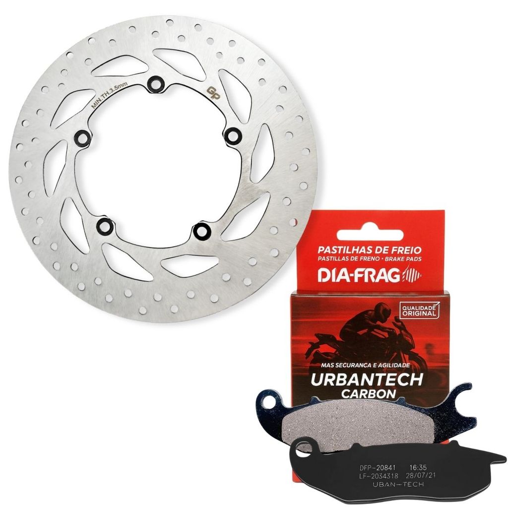 Disco de Freio Dianteiro Fz25 250 Abs 2018-2026 + Pastilhas Diafrag