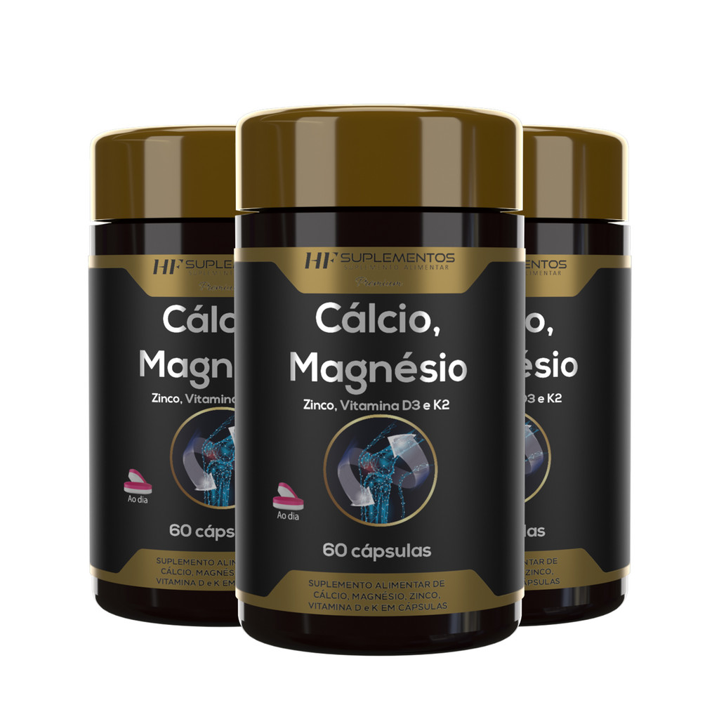 3X CALCIO MAGNESIO ZINCO VIT D3 K2 60CAPS HF SUPLEMENTS
