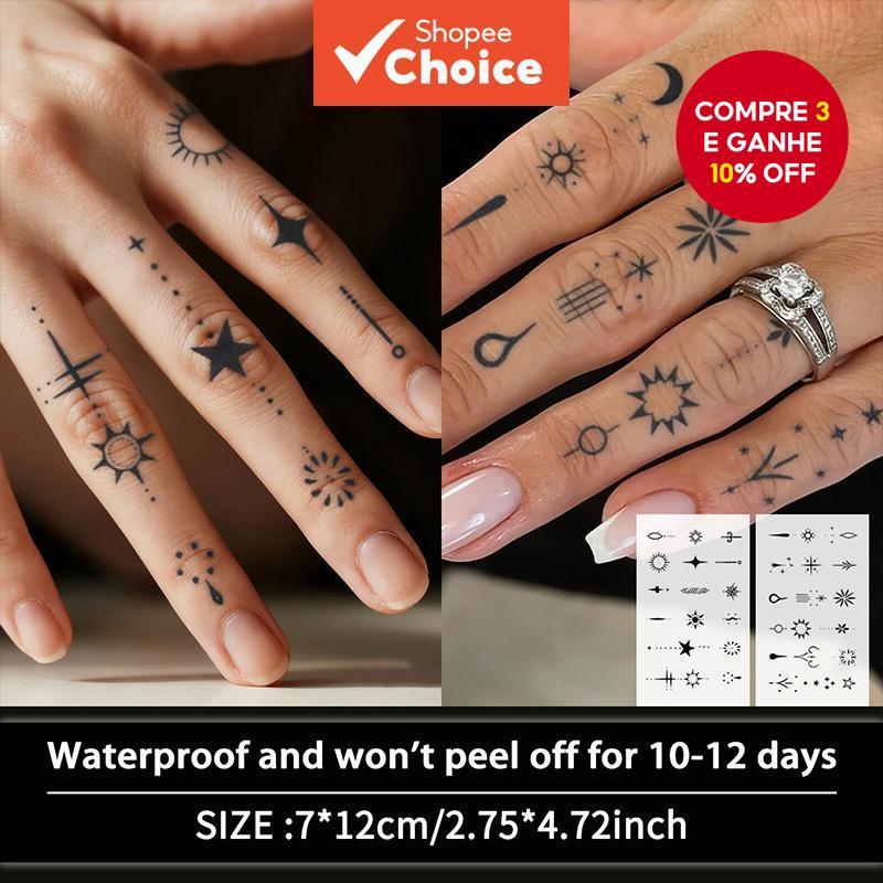 Duas Tatuagens Temporárias De Ervas Pequeno Estilo Fresco À Prova D'água Dedo Atrás Da Orelha Arte Corporal em Oferta na Shopee