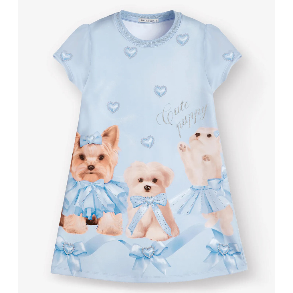 Vestido Ponto Roma Trick Nick Azul