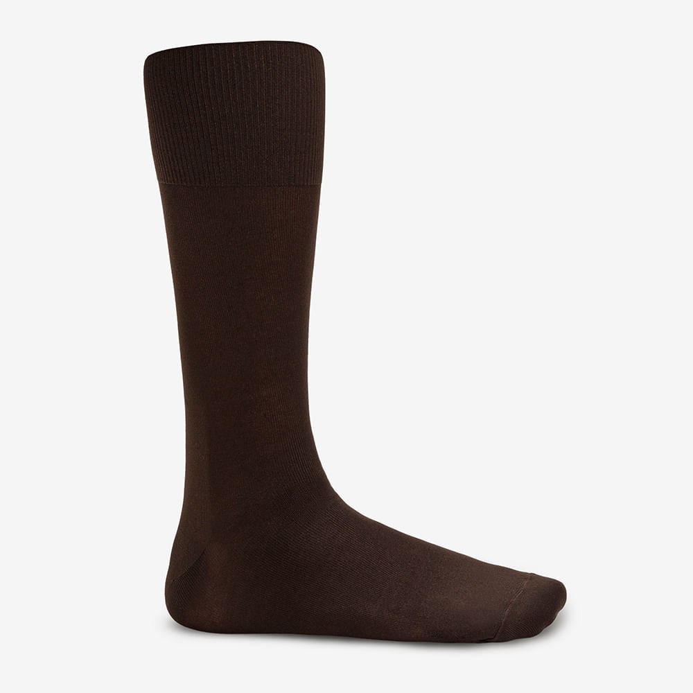 Meia Unissex Cano Alto Poliamida Marrom 37/44