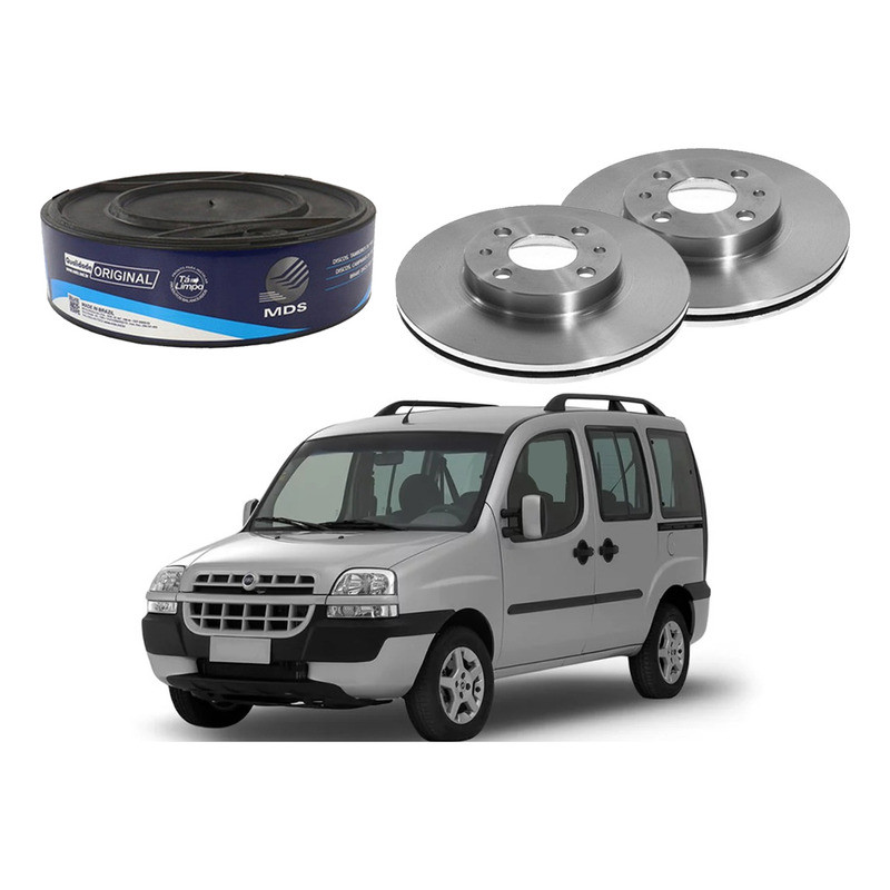 Disco Freio Dianteiro Mds Doblo 1.8 2004 A 2009