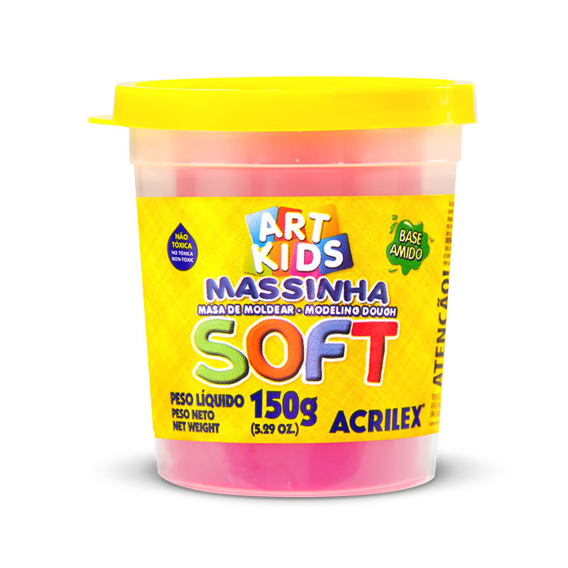 Massa de modelar Soft 150g Rosa 107 Acrilex em Oferta na Shopee