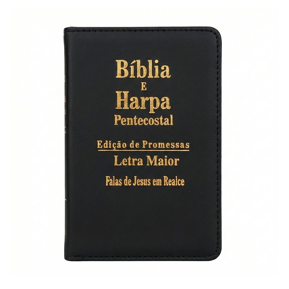 Bíblia e Harpa Média | ARC | Letra Maior | Edição de Promessas | Capa Luxo | Com Índice
