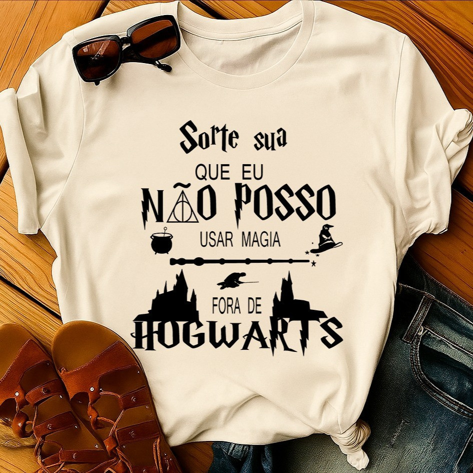 Camiseta Harry Potter Magia Humor Geek Nerd Cartoon Unissex 100% Algodão Lançamento 2026 em Oferta na Shopee