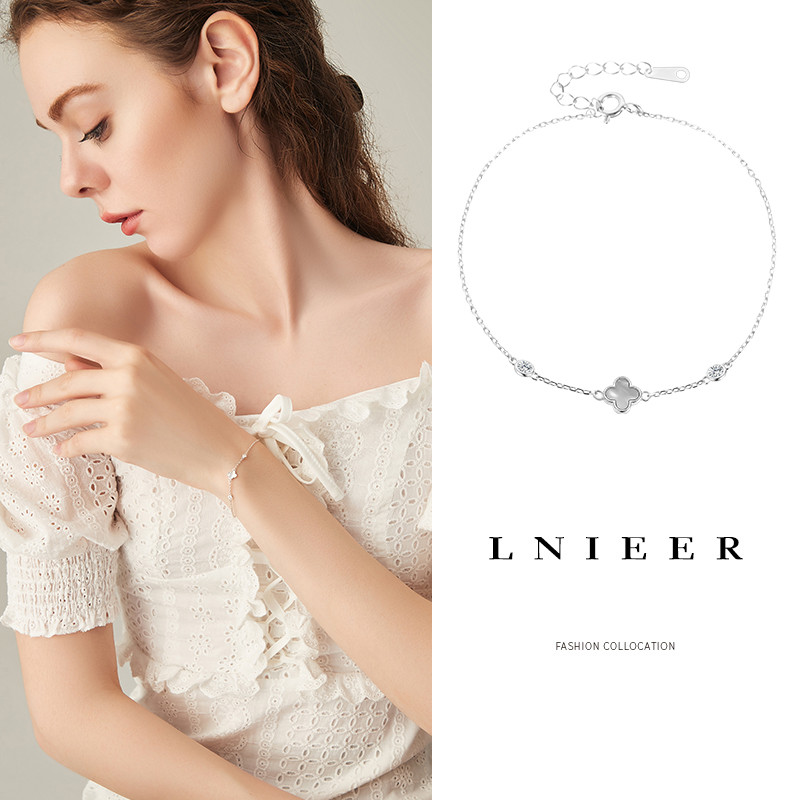 925 prata esterlina trevo de quatro folhas pulseira feminina primavera verão pulseira 2025 novo estilo luz luxo nicho ma