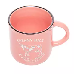 Caneca Creamy Milk 180ml Rosa Cerâmica Lyor para Café Chá Leite Mesa Posta Uso Diário Compacta Prática Elegante para Lar