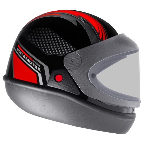Capacete Moto Automático New Bolt Ebf Viseira Automática Preto Vermelho