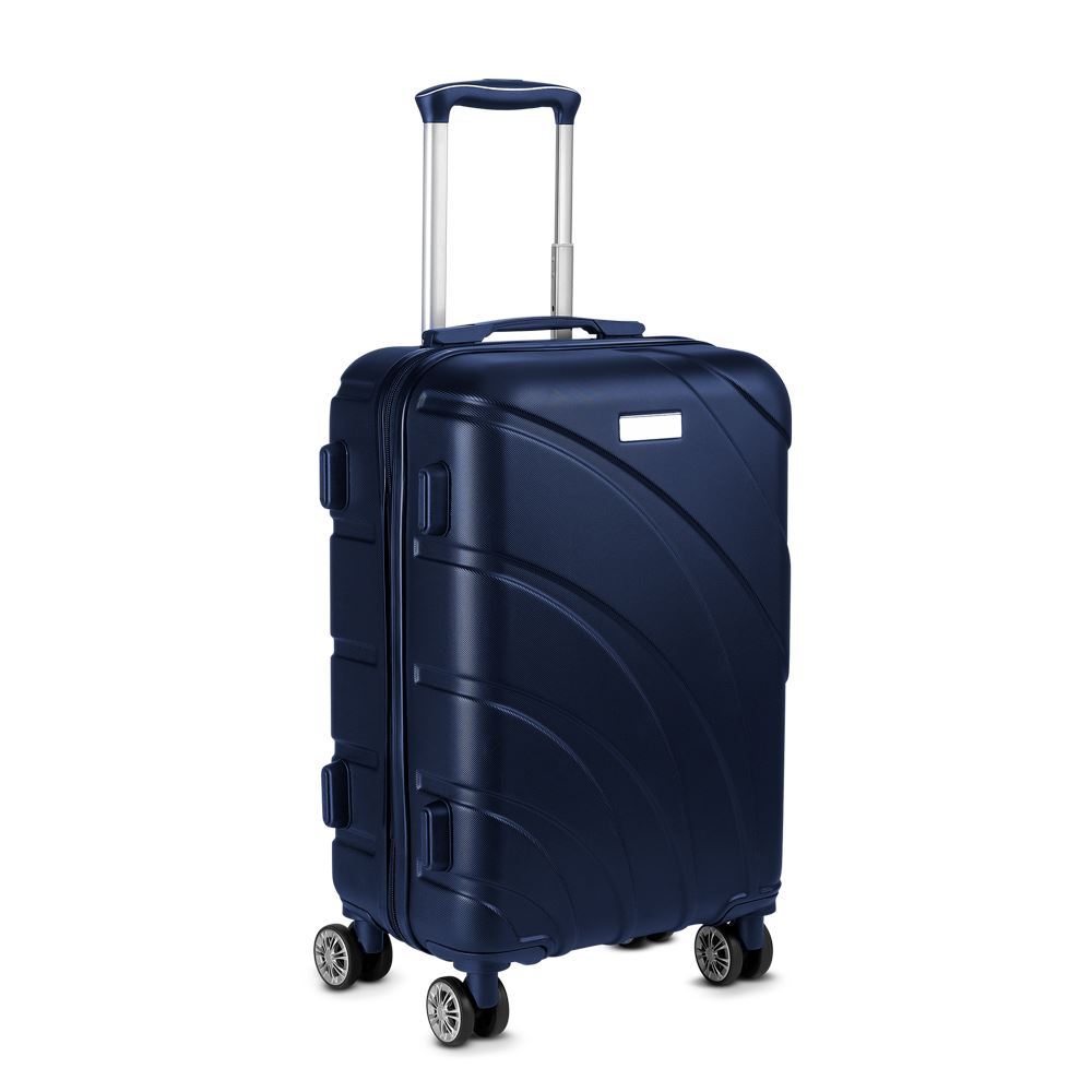 Mala Média 52L Easy Travel ABS Rodas 360° Azul Viagem Bordo Bagagem de Mão