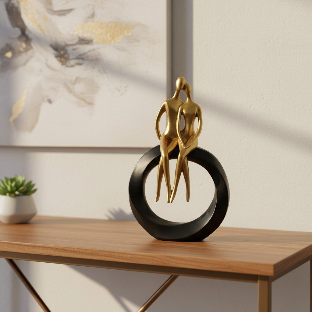 Estatueta Casal Namorado Estilizado Apaixonados Decoração para quarto, sala, penteadeira