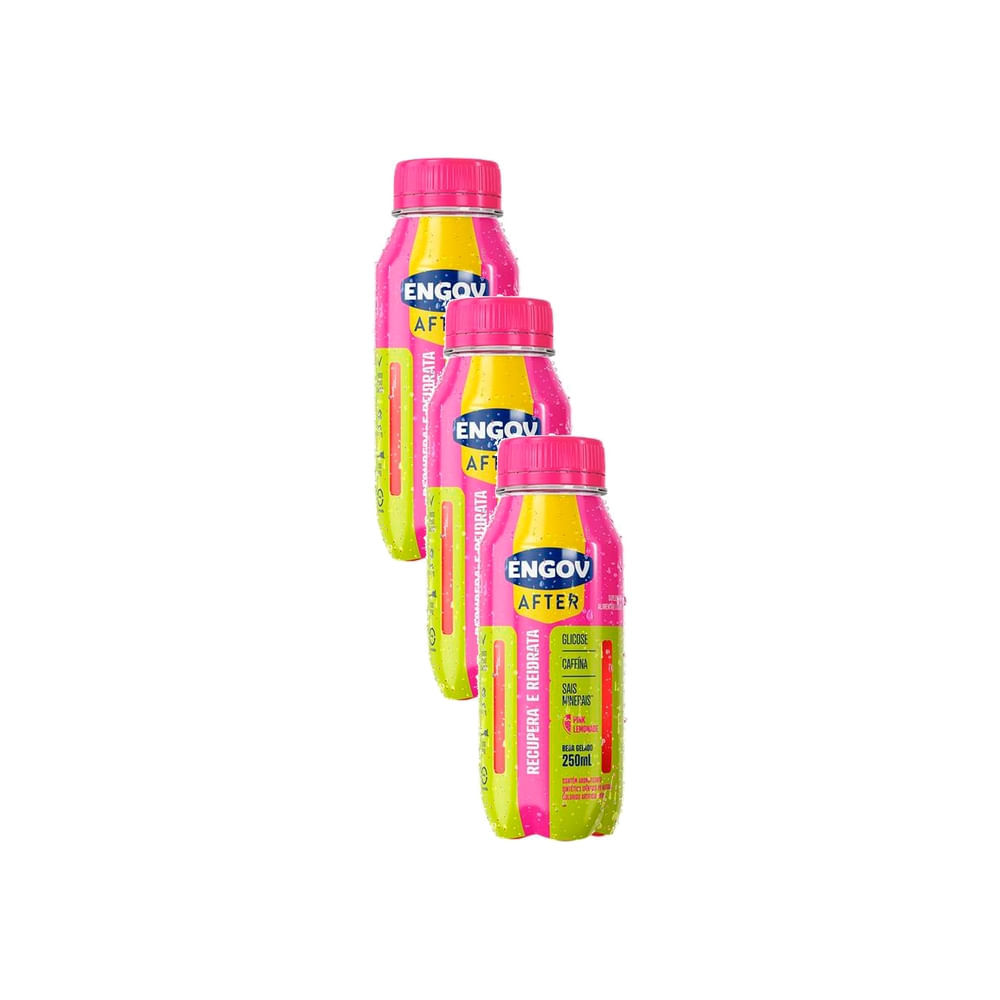 Kit 3 Bebida Engov After Leo Santana Sabor Pink Lemonade 250ml em Oferta na Shopee