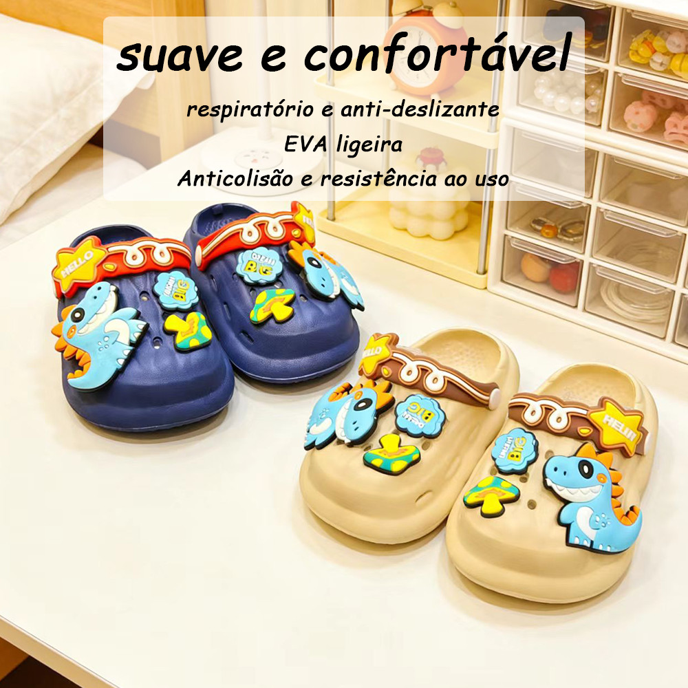 Sandálias meninas e meninos crianças Babuche Chinelo Babuche Sandália sapatos de praia chinelos fechados leve EVA