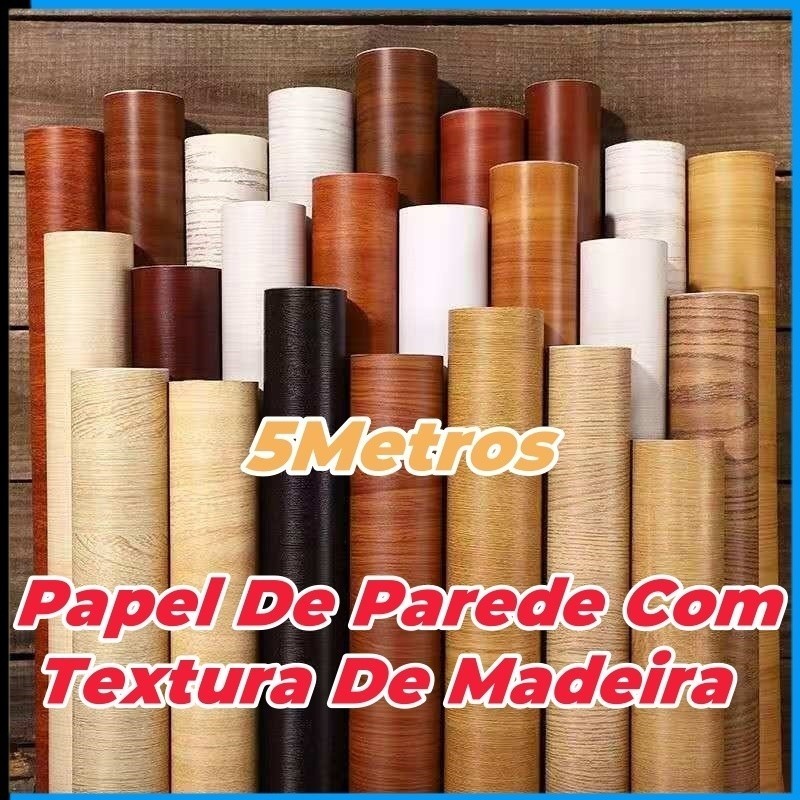 Variedade De Papéis De Parede Com Textura De Madeira De Alta Qualidade Adequados Para Móveis De Sala De Estar 5 Metros em Oferta na Shopee
