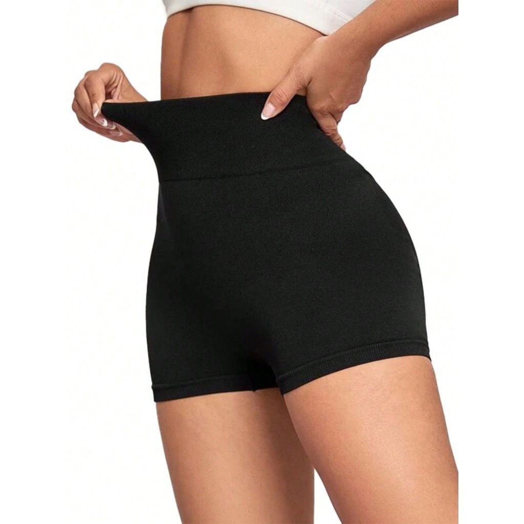 SHORTS LEGGING FEMININO DE SUPLEX  PRETO  CINTURA ALTA NÃO TRANSPARENTE FITNESS ACADEMIA   P, M, G, E GG