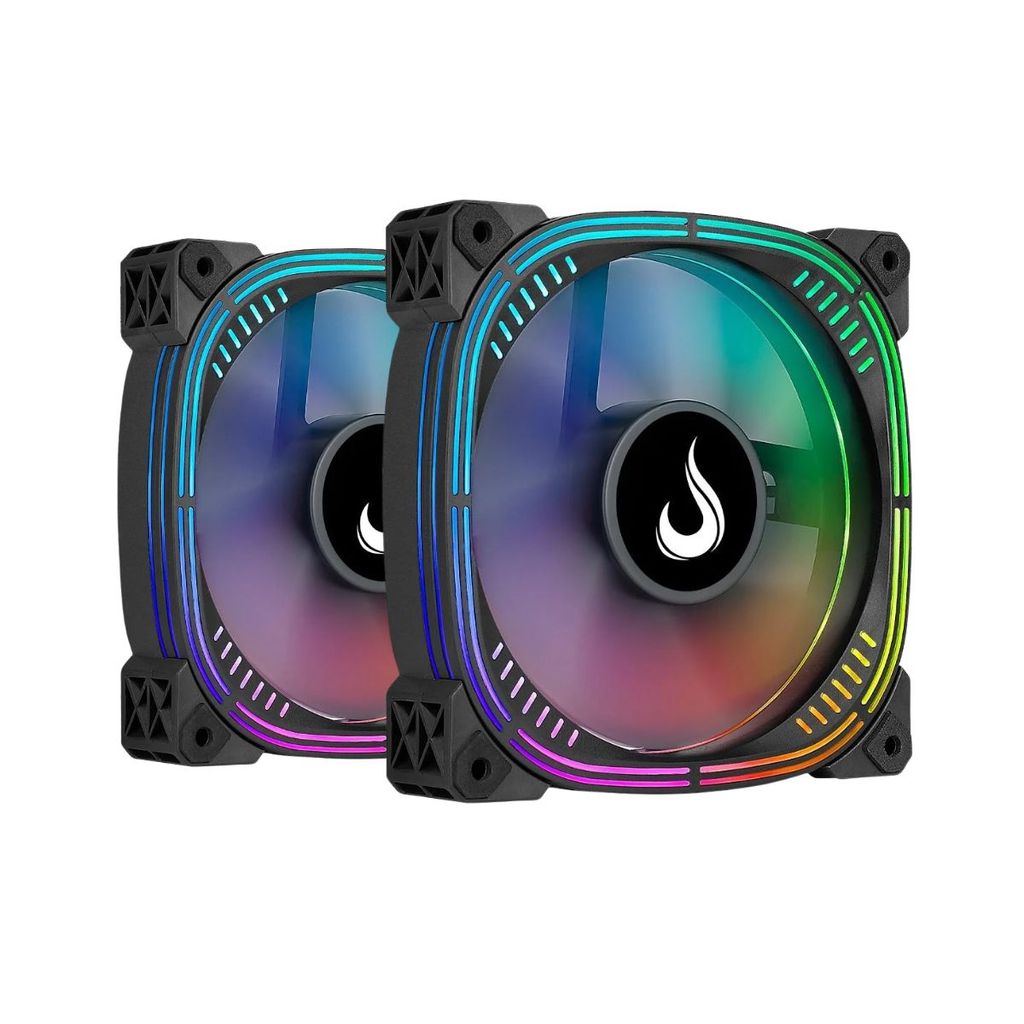 Kit 2 Fans Rise Mode Aura Pro ARGB 120mm C/ Controladora - RM-AUB-02-ARGB