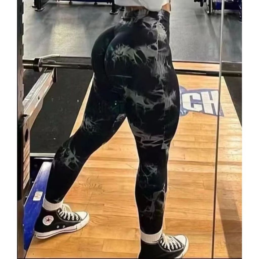 Calça Legging Yoga Tie Dye Empina Bumbum, Zero Transparência Academia Feminina Esportiva Sem Costura