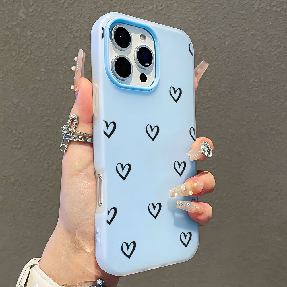 Corações Preto Capa Capinha Para Samsung Galaxy A50S A51 A52 A54 A55 A56 A72 M34 S20 S21 S23 FE S22 S25 S24 Plus Ultra