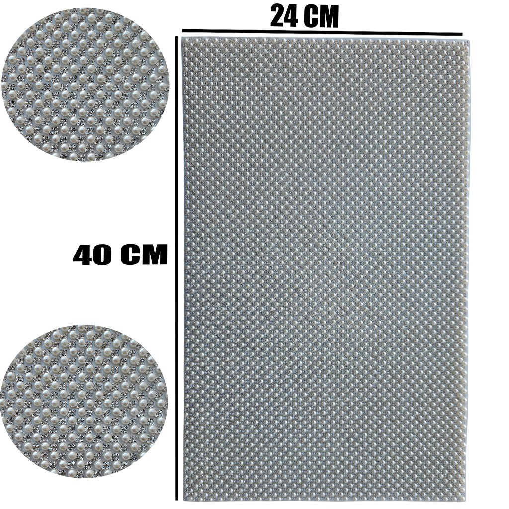 Manta Perolada com Strass - 24cm x 40cm - Alta Qualidade em Oferta na Shopee