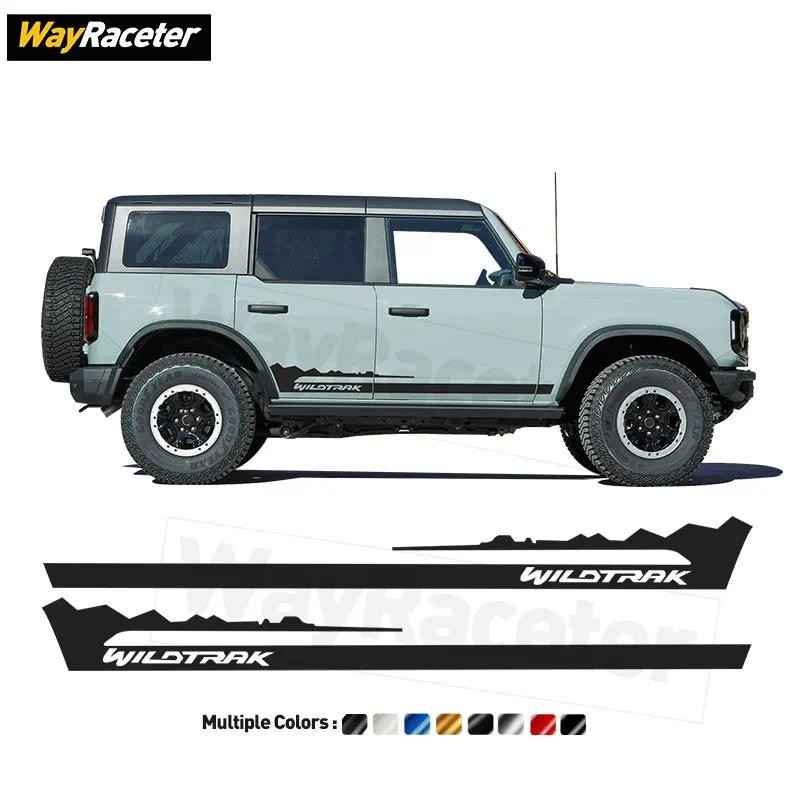 2 Pçs/Set Listras Laterais Da Porta Adesivo Corpo Graphis Decalque De Vinil Para Ford Bronco Wildtrak 2024 2025 Off Road