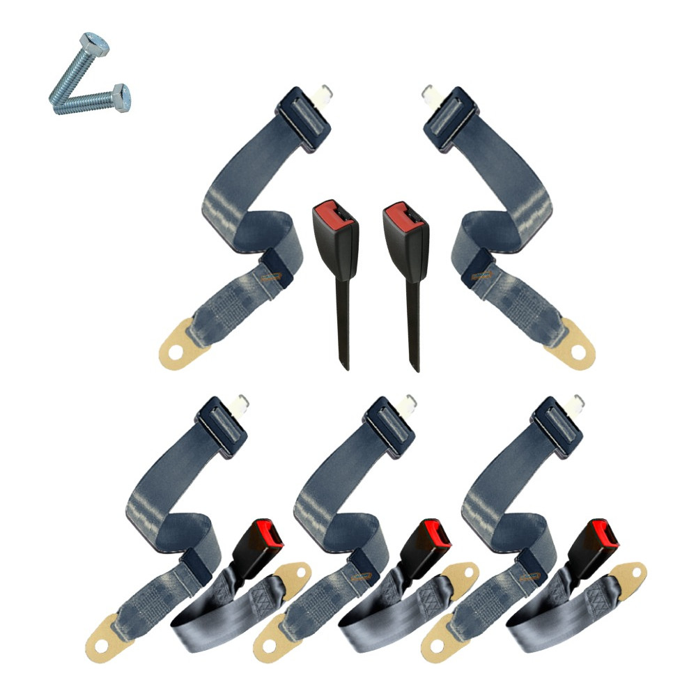 Kit Cinto Segurança Cinza Buggy Modelo Original 5 Bancos