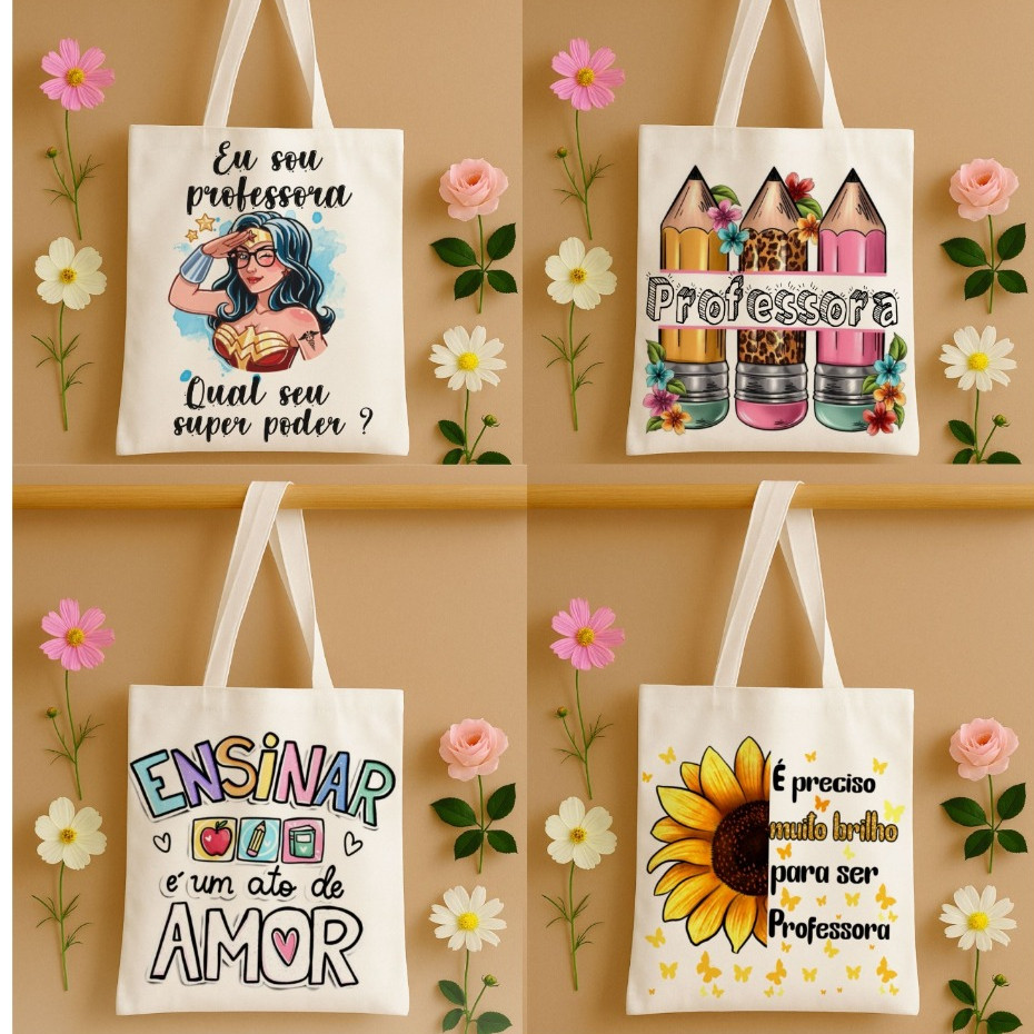 bolsa ecobag PROFESSORA PEDAGOGIA, presente criativo prof , prô educação infantil pedagoga básica dia a dia
