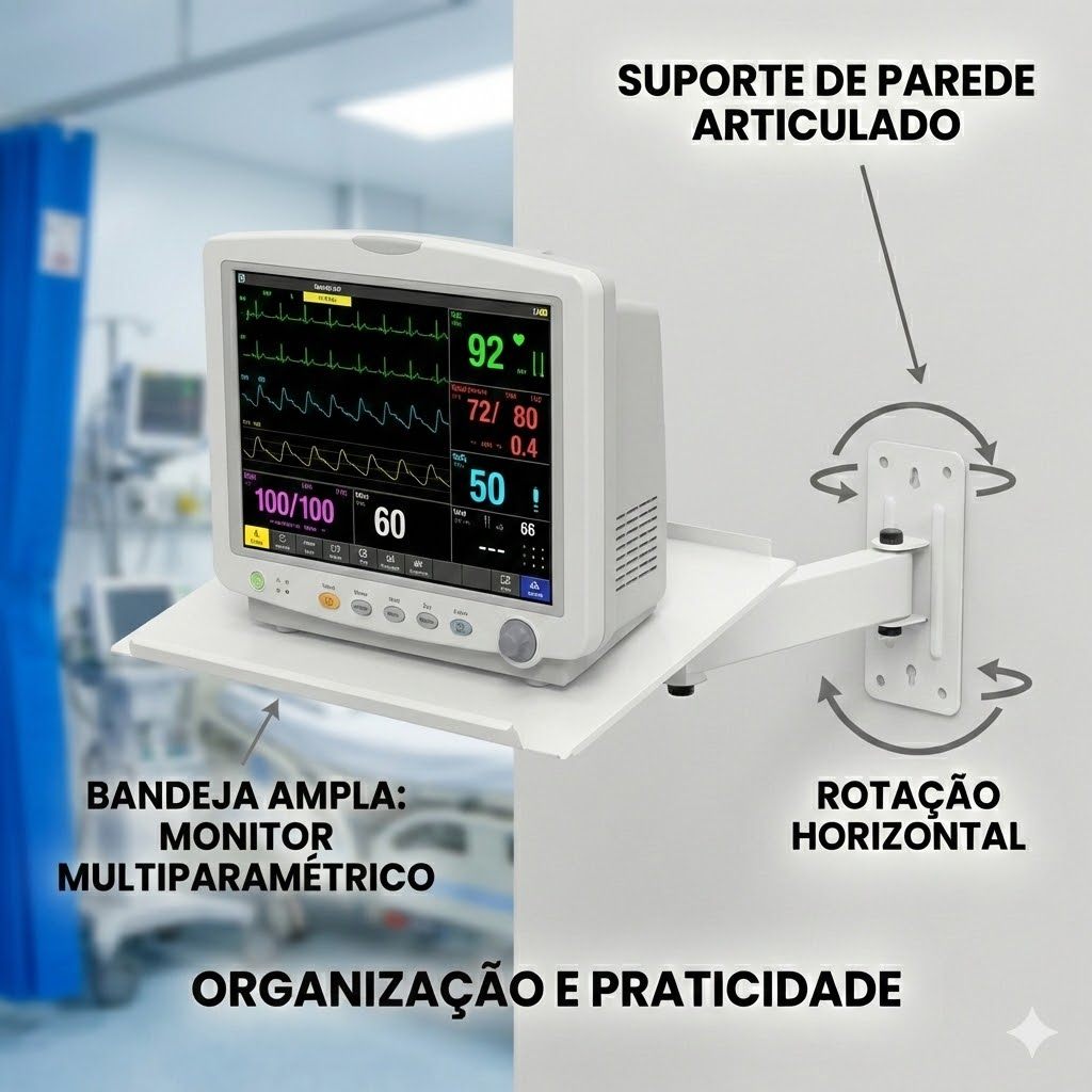 SUPORTE MONITOR MULTIPARAMÉTRICO DE SINAIS VITAIS - ARTICULADO