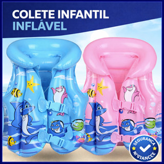 Colete Inflável Infantil Com Trava – Uso Em Piscina E Praia em Oferta na Shopee