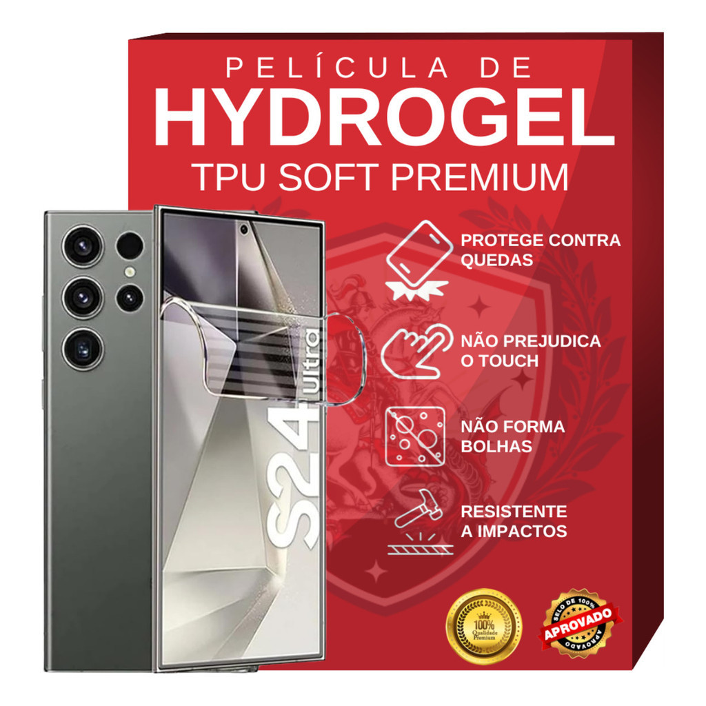 Kit 3 Películas Hidrogel HD Para Samsung Galaxy S24, S24 Plus (+), S24 FE e S24 Ultra – Cobertura Total