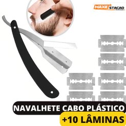 Navalha de Acabamento para Barba com Opção de 10 ou 30 Lâminas - Kit Profissional Completo
