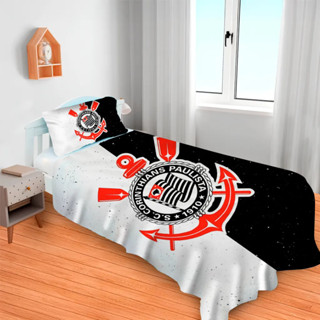 Lençol Cobre Leito Solteiro E Fronha Time Corinthians 02 em Oferta na Shopee