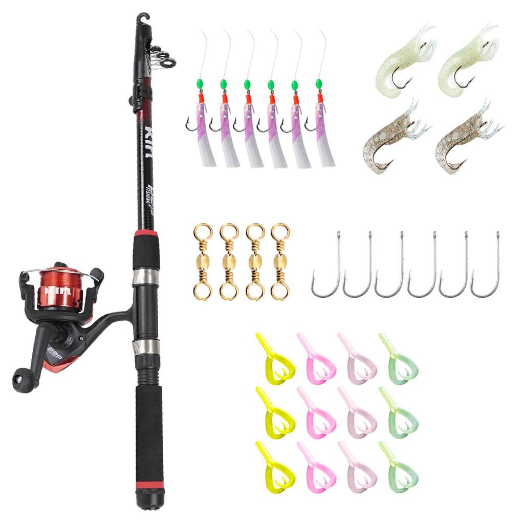 Kit Vara com Molinete e Utensílios para Pesca Kin - Maruri em Oferta na Shopee
