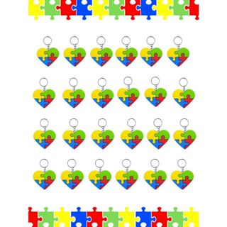 12 ou 24 Chaveiros Coração autismo emborrachado 12 ou 24 peças lembrancinha aniversario papelaria presente menino menina em Oferta na Shopee