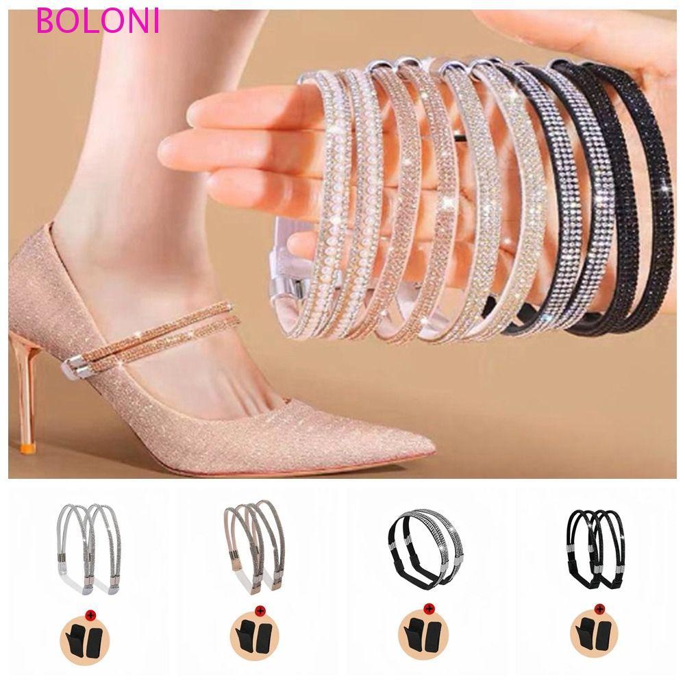 Cadarços De Salto Alto BOLONI , Alça Fixa Triangular Removível Para Evitar Quedas , Tiras De Fixação Elásticas , Casuais