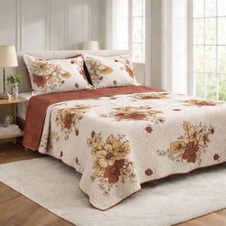 Kit Colcha Cobre Leito Estampado, Dupla Face, 3 peças, Matelado  - (Casal ou Queen) em Oferta na Shopee