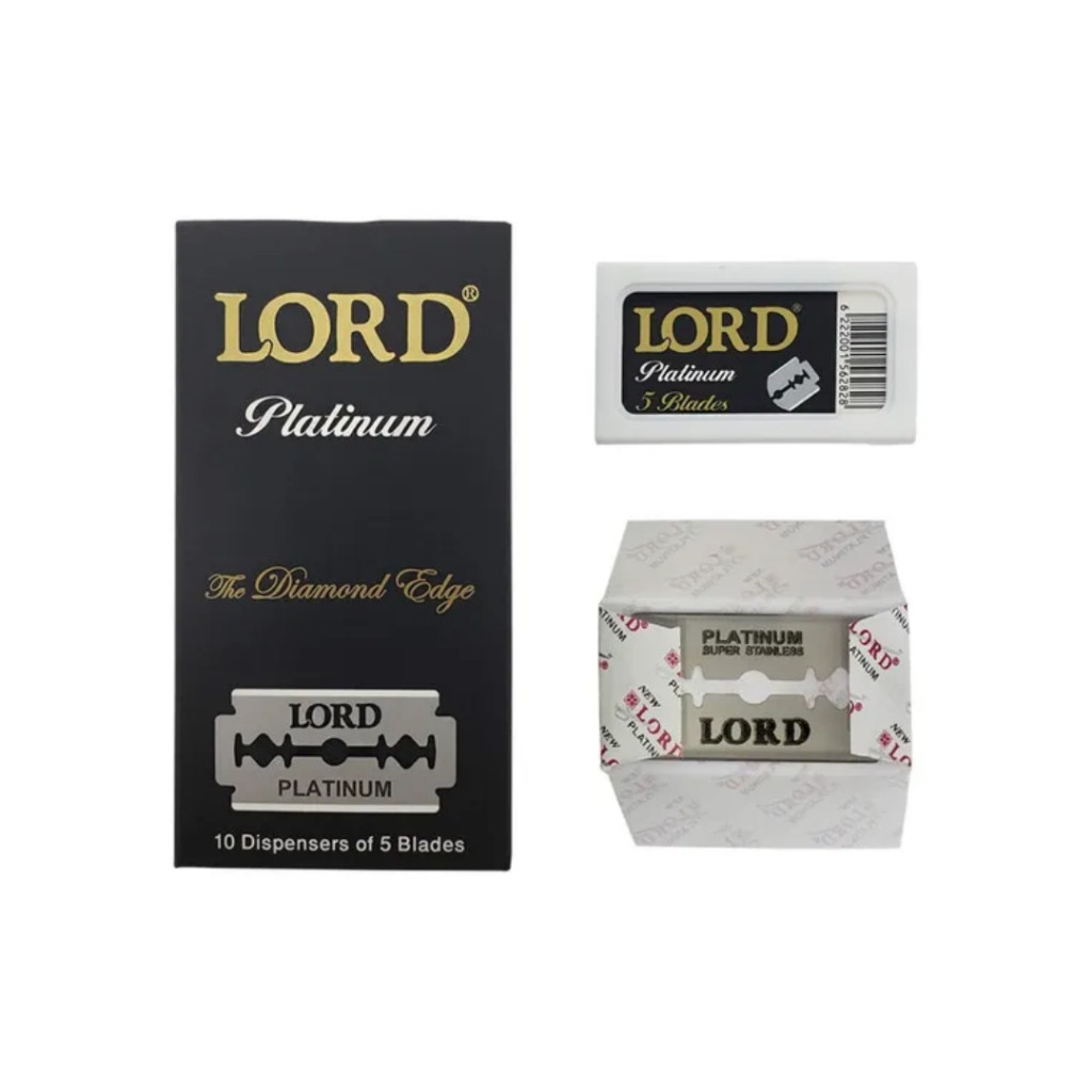 Lâmina LORD Preta Diamond Black Platinum - 50 Unidades