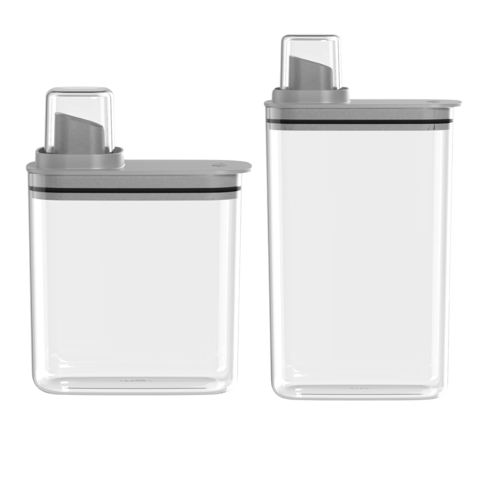 Kit Dispenser OU Flow 1,5L + 2,3L para Sabão Líquido e Amaciante – Tampa Dosadora em Oferta na Shopee