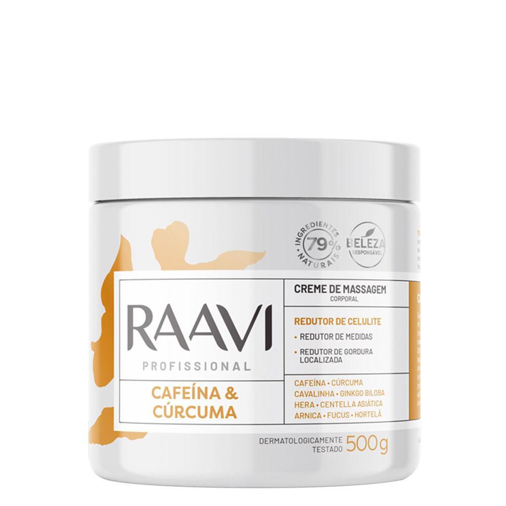 Creme De Massagem Corporal Cafeína & Cúrcuma Raavi 500g