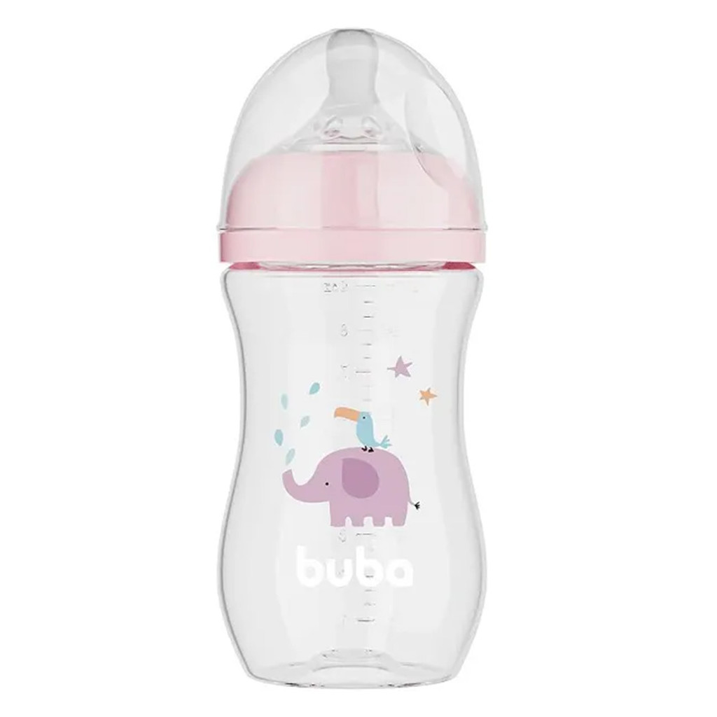 Mamadeira Buba Easy Flow Elefante Rosa 270ml em Oferta na Shopee