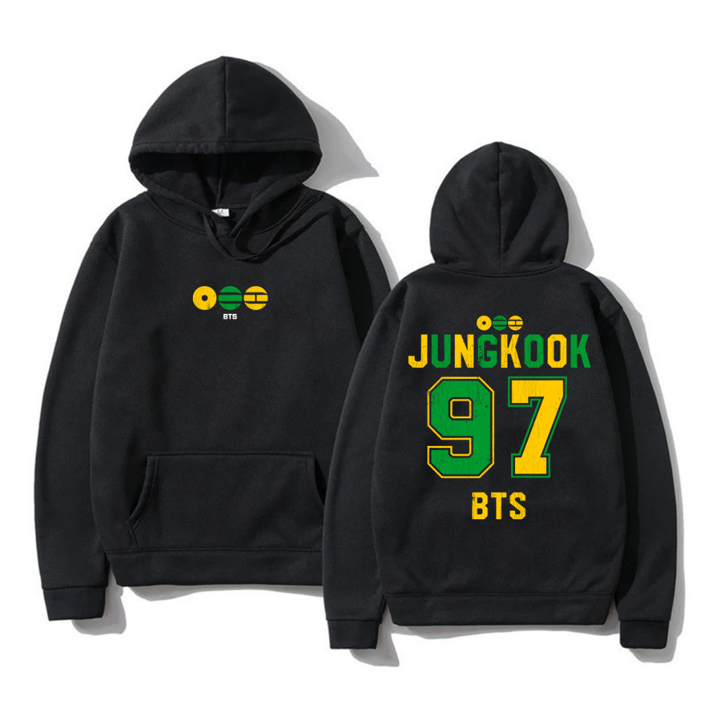 Moletom Canguru Blusa de Frio JungKook 97 BTS x Brasil World Tour Show 2026 Album Arirang Kpop Army Copa do Mundo