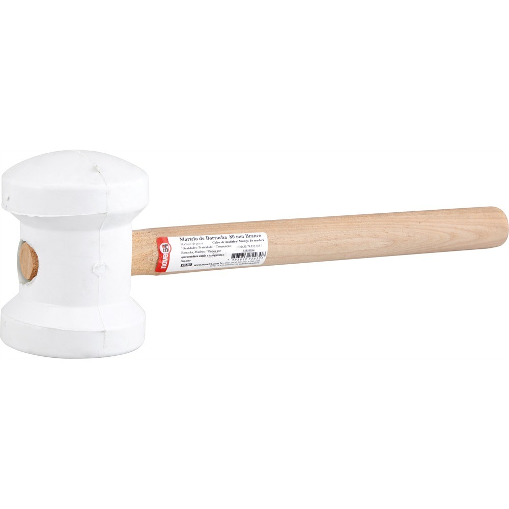 Martelo Borracha 80mm Branco Nove54