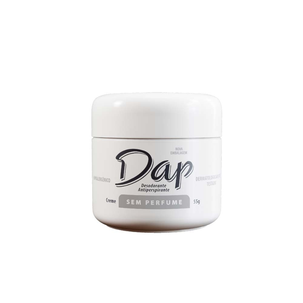 Desodorante Dap Sem Perfume Creme Antiperspirante com 55g em Oferta na Shopee