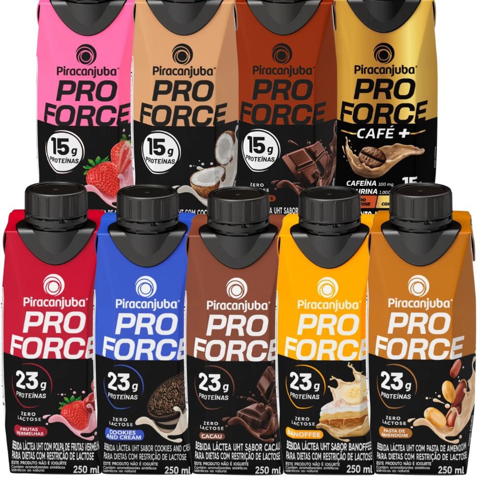 Kit 12 Bebida Lactea Pro Force Whey 250ml Piracanjuba - Escolha o Sabor
