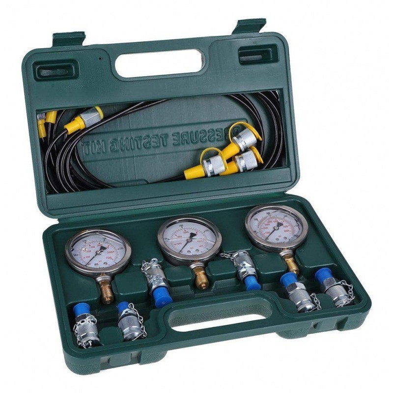 Manômetro Maleta Teste Pressão Hidráulica 8700psi Kit Completo Ferramenta Profissional