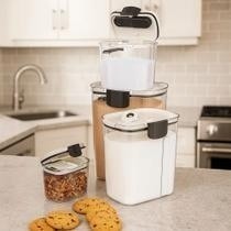 Kit 4 Potes Herméticos Alimentos Cozinha Recipiente Conserva Plástico Vasilha Armazenar Organizador